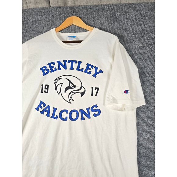 Bentley Falcons College Champion T Shirt Mens X Large White Graphic - Picture 3 of 6